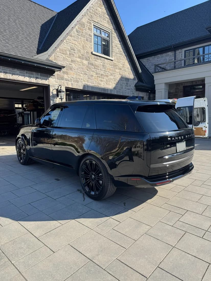 Black SUV after ceramic coating preparation