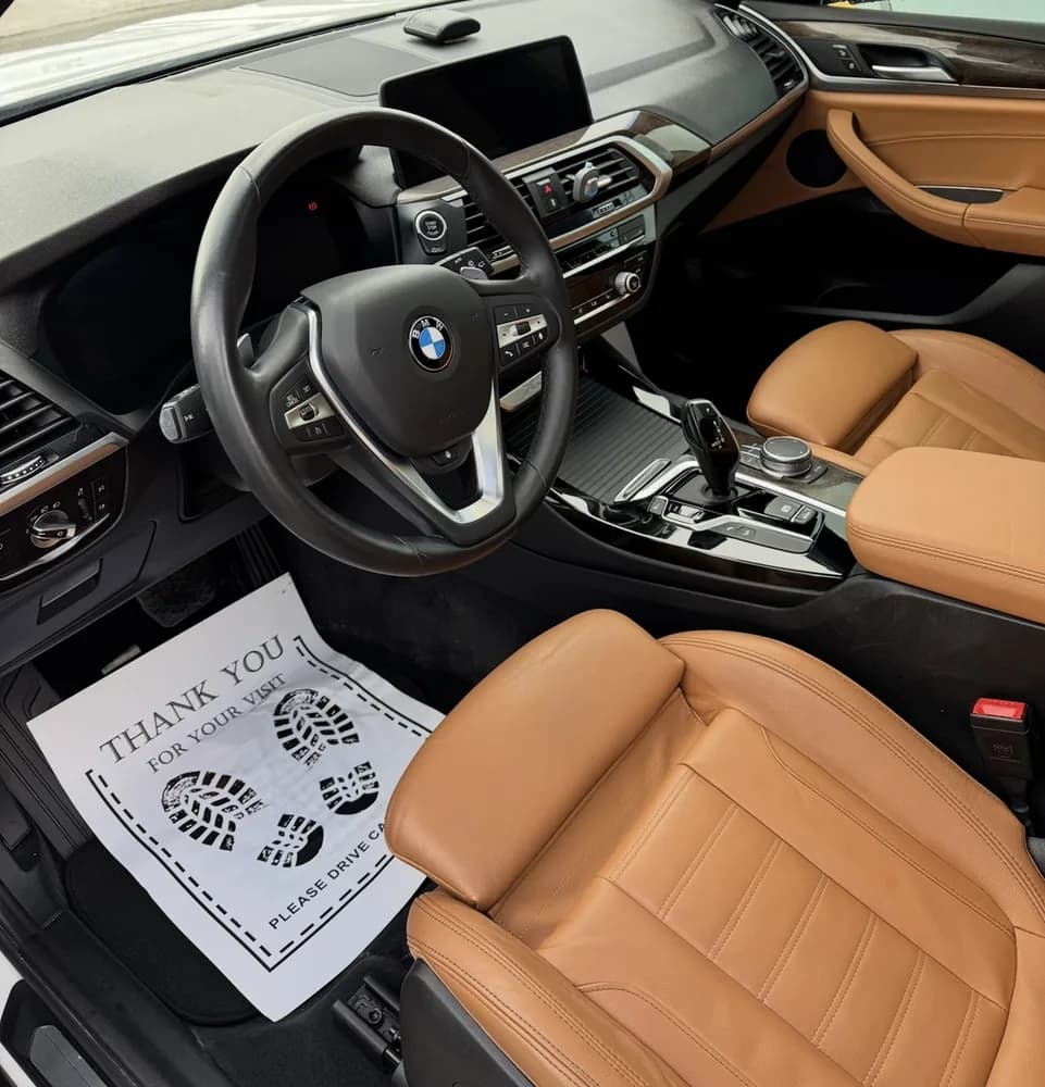 BMW leather interior after detailing
