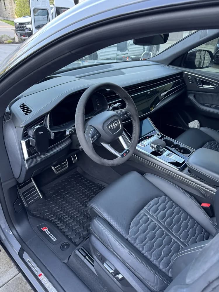 Audi RSQ8 interior after professional detailing